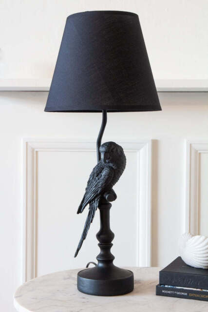 Black Parrot Table Lamp With Lamp Shade - image 1