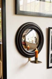 Round Convex Mirror Wall Sconce - thumbnail 3