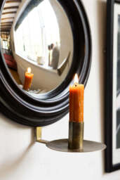 Round Convex Mirror Wall Sconce - thumbnail 4