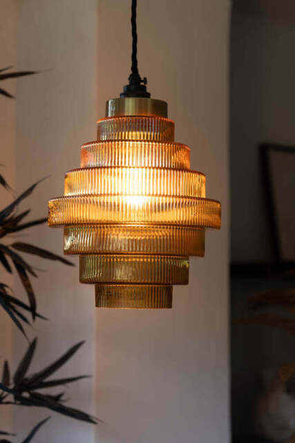 Amber Tiered Glass Easyfit Ceiling Shade - image 1