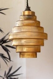 Amber Tiered Glass Easyfit Ceiling Shade - thumbnail 3