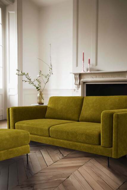 The Grace Medium Sofa In Luxe Needlecord Velvet Vintage Green - image 1