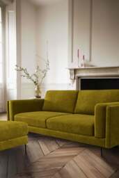 The Grace Medium Sofa In Luxe Needlecord Velvet Vintage Green - thumbnail 1