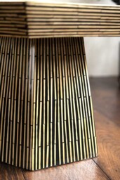 Bamboo Inlay Hexagon Coffee Table - thumbnail 4
