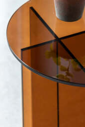 Seventies Amber Glass Side Table - thumbnail 4
