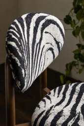 Set of 2 Zebra Print Velvet Dining Chairs - thumbnail 3