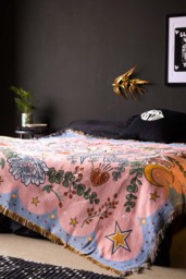 Denim & Bone Blue Lovebirds Woven Cotton Throw - thumbnail 5