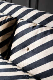 Mabel Large 2 Seater Sofa Bed in Studio Stripe Velvet Sand & Black - thumbnail 4