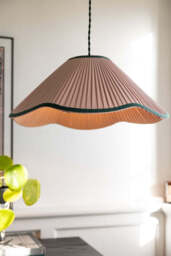 Scalloped Pleated Easyfit Ceiling Light Shade - Pink & Green - thumbnail 4