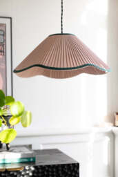 Scalloped Pleated Easyfit Ceiling Light Shade - Pink & Green