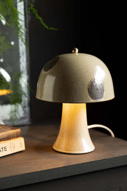 Brown Spot Mushroom Table Lamp - image 1