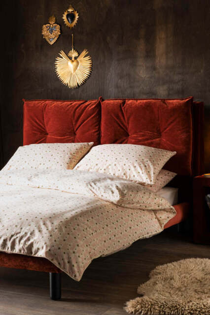 Lounge Lover Bed in Luxe Needlecord Velvet - Burnt Orange - Available In 3 Sizes - image 1
