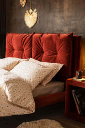 Lounge Lover Bed in Luxe Needlecord Velvet - Burnt Orange - Available In 3 Sizes - thumbnail 5