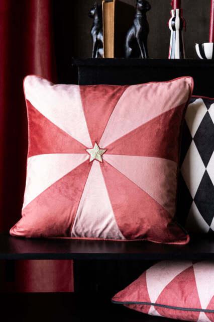 Pink & Red Embroidered Star Cushion - image 1
