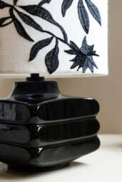 Black & White Floral Silhouette Table Lamp - thumbnail 3