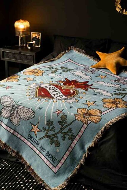 Denim & Bone Blue Loved Woven Cotton Throw - image 1