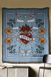 Denim & Bone Blue Loved Woven Cotton Throw - thumbnail 4