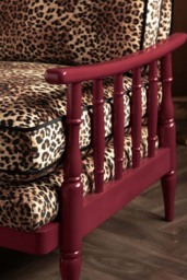 Leopard Print & Red Rebel Spindle Armchair - thumbnail 4