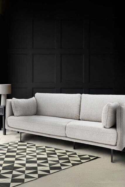 Modern Natural Boucle 3-Seater Sofa - image 1