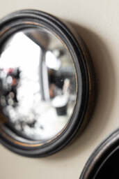 Antique Black Thin Framed Small Convex Mirror - thumbnail 4