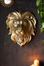 Large Gold Lion Head Wall Art - thumbnail 4