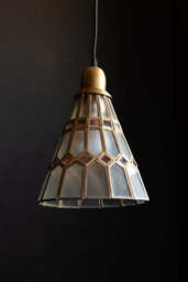 Stained Glass Brass Pendant Light - thumbnail 4