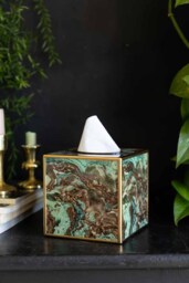 Green Marble Effect Tissue Box - thumbnail 1