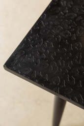 Leopard Print Black Wood 6 Seater Dining Table - thumbnail 5