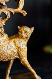 Antique Gold Cheetah Candlestick Holder - thumbnail 3