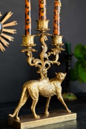 Antique Gold Cheetah Candlestick Holder - thumbnail 5