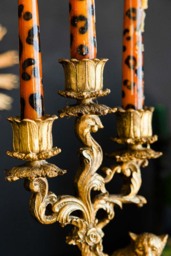 Antique Gold Cheetah Candlestick Holder - thumbnail 4