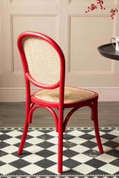 Set of 2 Chez Pitou Wood & Woven Cane Dining Chairs in Red - thumbnail 4