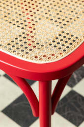 Set of 2 Chez Pitou Wood & Woven Cane Dining Chairs in Red - thumbnail 5