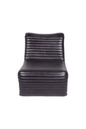 Traditional Charcoal Leather Occasional Chair - thumbnail 4