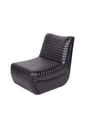 Traditional Charcoal Leather Occasional Chair - thumbnail 3