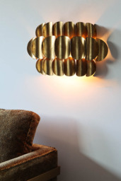 Antique Brass Curve Disc Wall Light - thumbnail 1