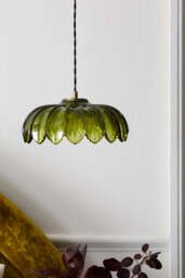 Gold & Green Pendant Desert Island Palm Light - thumbnail 1
