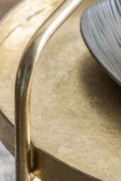 Industrial Style Two-Tier Coffee Table Gold - thumbnail 4