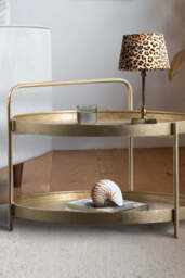 Industrial Style Two-Tier Coffee Table Gold - thumbnail 5