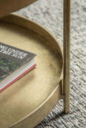 Industrial Style Two-Tier Coffee Table Gold - thumbnail 3