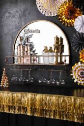 Gold Wall Mirror With Bar Shelf - thumbnail 4
