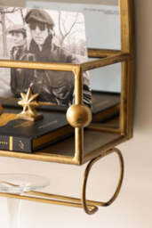 Gold Wall Mirror With Bar Shelf - thumbnail 5
