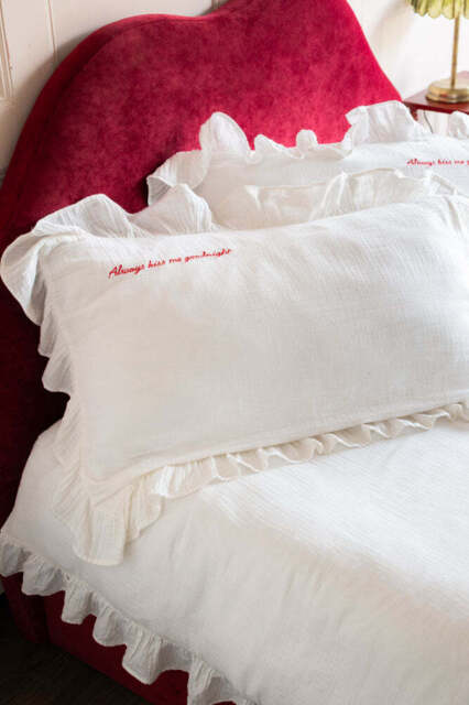 Love Note White Ruffled Bedding Set - Available In 4 Sizes - image 1