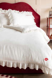 Love Note White Ruffled Bedding Set - Available In 4 Sizes - thumbnail 3