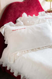 Love Note White Ruffled Bedding Set - Available In 4 Sizes - thumbnail 1