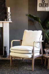 Natural & Black Piping Signature Accent Chair - thumbnail 3