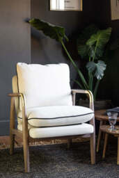 Natural & Black Piping Signature Accent Chair - thumbnail 1