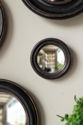 Antique Black Thin Framed Extra Small Convex Mirror - thumbnail 3