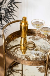 Stunning Antiqued-Gold Effect Drinks Trolley - thumbnail 3