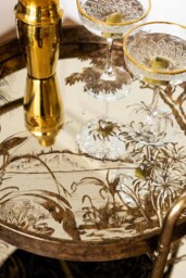 Stunning Antiqued-Gold Effect Drinks Trolley - thumbnail 4